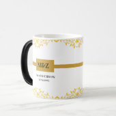 Couple Monogram Hochzeitdatum dekorative Grenze Verwandlungstasse (Vorderseite Links)