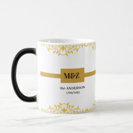 Couple Monogram Hochzeitdatum dekorative Grenze Verwandlungstasse