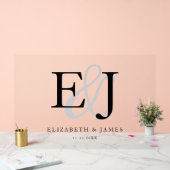 Couple Monogram Initials Elegante Wedding Sign Acrylschild (Hochzeit)