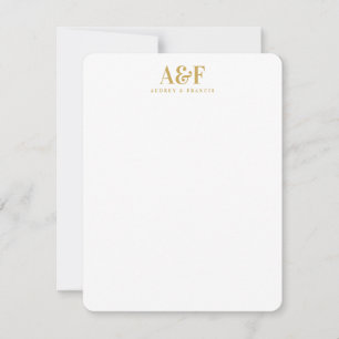 Couple Monogram Minimalistisch Simple Chic Mitteilungskarte