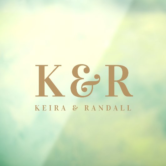 Couple Monogram Minimalistisch Simple Gold Fensteraufkleber (Blatt 3)