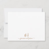 Couple Monogram Minimalistisch Simple Gold White Mitteilungskarte (Vorderseite)