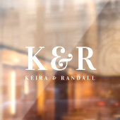 Couple Monogram Minimalistisch Simple White Fensteraufkleber (Blatt 2)