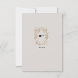 Couple Monogram MINIMALISTISCHE Hochzeitstermin Dankeskarte