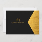 Couple Monogram Minimalistische Imitate Gold Foil Mitteilungskarte (Vorderseite)