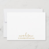 Couple Monogram Minimalistisches Gold Script Mitteilungskarte (Vorderseite)