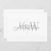 Couple Monogram Minimalistisches Script & Serif Mitteilungskarte (Vorne/Hinten)