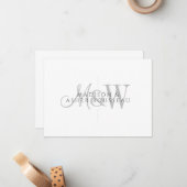 Couple Monogram Minimalistisches Script & Serif Mitteilungskarte (Vorderseite/Rückseite Beispiel)