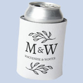 Couple Monogram Names Wedding Elegant Botanical Dosenkühler