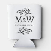 Couple Monogram Names Wedding Elegant Botanical Dosenkühler (Rückseite)
