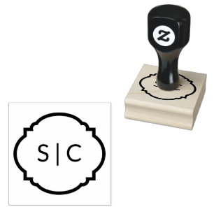 Couple Monogram Wood Art Briefmarke Gummistempel