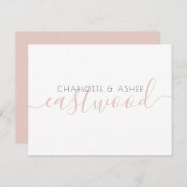 Couple Name Dusty Pink Monogram Note Card Mitteilungskarte