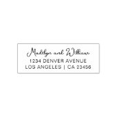 Couple Name Modern Wedding Address Script Permastempel (Design)