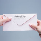Couple Name Modern Wedding Address Script Permastempel