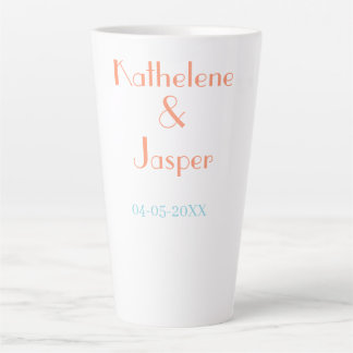 COUPLE NAME PEACH GREEN DATE WEDDING ROMANTIC ELEG MILCHTASSE