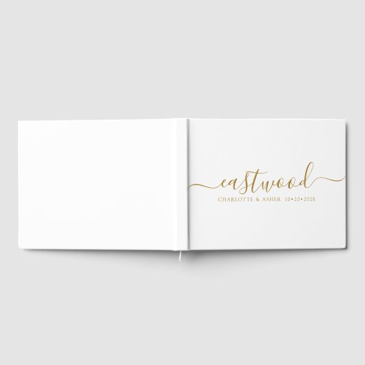 Couple Name Wedding Gold Monogram Gästebuch (Voll)