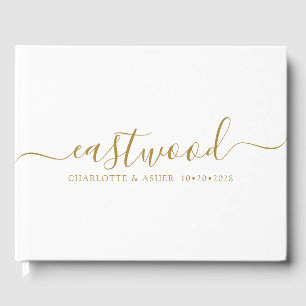 Couple Name Wedding Gold Monogram Gästebuch