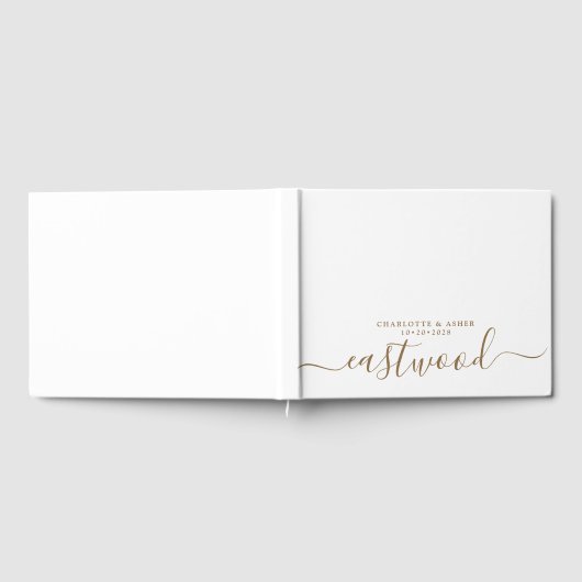 Couple Name Wedding Gold Monogram Gästebuch (Voll)