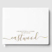 Couple Name Wedding Gold Monogram Gästebuch (Vorderseite)