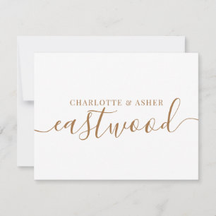 Couple Name Wedding Gold Monogram Note Card Mitteilungskarte