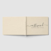 Couple Name Wedding Monogram Cream Imitate Linen Gästebuch (Voll)