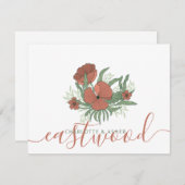 Couple Name Wedding Monogram Floral Mitteilungskarte (Vorne/Hinten)