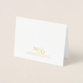 Couple Name Wedding Monogram Gold Folienkarte (Vorderseite)