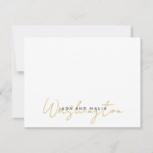 Couple Name Wedding Monogram Gold Script Name Mitteilungskarte (Vorderseite)