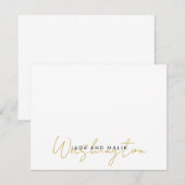 Couple Name Wedding Monogram Gold Script Name Mitteilungskarte (Vorne/Hinten)