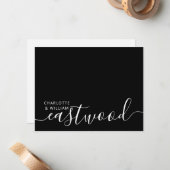 Couple Name Wedding Monogram Note Card Mitteilungskarte (Vorderseite/Rückseite Beispiel)