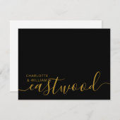 Couple Name Wedding Monogram Note Card Mitteilungskarte (Vorne/Hinten)