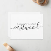 Couple Name Wedding Monogram Note Card Mitteilungskarte (Vorderseite/Rückseite Beispiel)