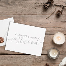 Couple Name Wedding Monogram Note Card