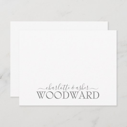 Couple Name Wedding Monogram Note Card Mitteilungskarte (Vorne/Hinten)