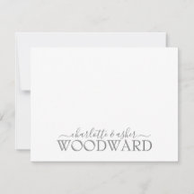 Couple Name Wedding Monogram Note Card