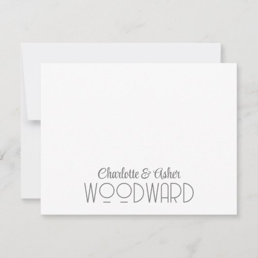 Couple Name Wedding Monogram Note Card Mitteilungskarte (Vorderseite)