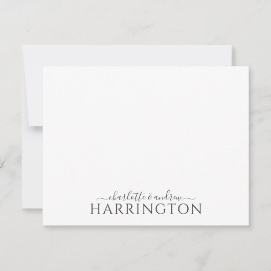 Couple Name Wedding Monogram Script  Mitteilungskarte (Vorderseite)