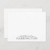 Couple Name Wedding Monogram Script  Mitteilungskarte (Vorne/Hinten)