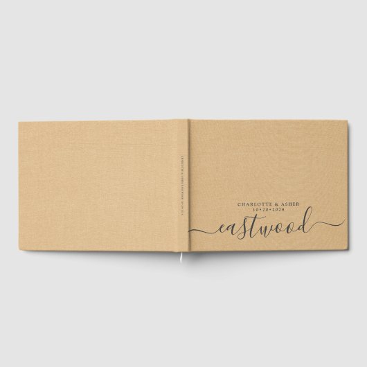 Couple Name Wedding Monogram Tan Gästebuch (Voll)