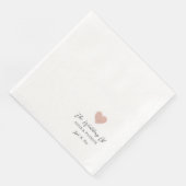 Couple Names Dusty Rose Wedding Heart Heart Serviette (Ecke)