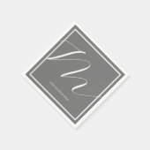 Couple Names Elegant Mit Monogramm Grau Serviette (Ecke)