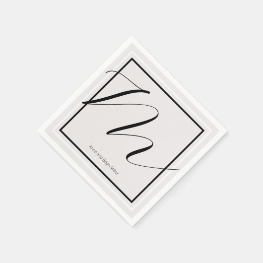 Couple Names Elegant Mit Monogramm Serviette (Ecke)