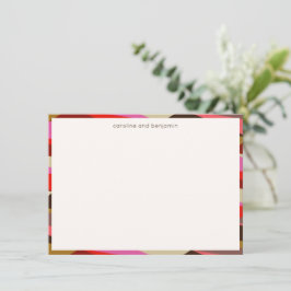 Couple Names Geometric Pink Gold Modern Border Mitteilungskarte