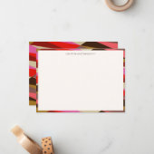 Couple Names Geometric Pink Gold Modern Border Mitteilungskarte (Vorderseite/Rückseite Beispiel)