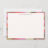 Couple Names Geometric Pink Gold Modern Border Mitteilungskarte (Vorderseite)