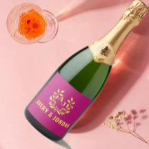 Couple Names Monogram Yellow & Pink Elegant 