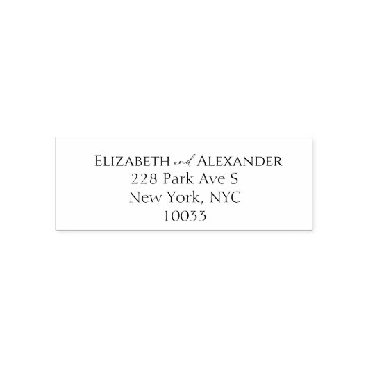 Couple Names | Rücksendeadresse Hochzeitskautschuk Permastempel (Design)