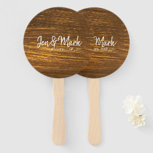 Couple Names, Staat, Hochzeitstag auf Gold Streaks Fächer