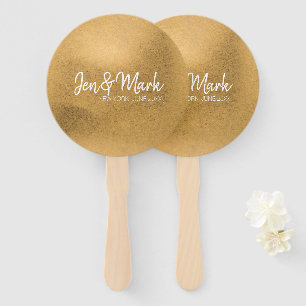 Couple Names, Staat, Hochzeitstag auf Imitate Gold Fächer