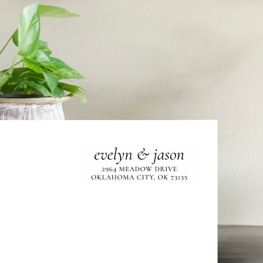 Couple Names Stylish Simple Typografy Wedding Gummistempel